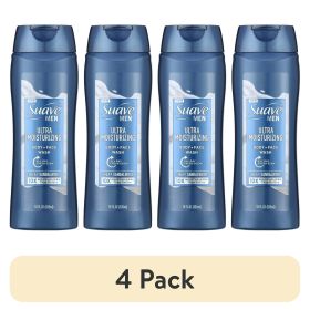 Suave Men Face & Body Wash, with Shea Butter & Coconut Oil, All Skin Types 18 oz(4 pack)