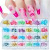 1Box New 5D Embossed Flower Nail Art Three-Dimensional Butterfly Box Set Gradient Ripple Petal Nail Diamond Jewelry Set