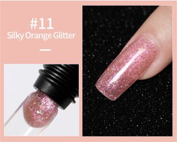 AS Brand 30ml Glitter Nude Pink Clear Polygels Acrylic Extension Hard Nail Gel Builder For Nails (Color: 011#)