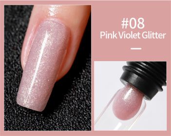 AS Brand 30ml Glitter Nude Pink Clear Polygels Acrylic Extension Hard Nail Gel Builder For Nails (Color: 008#)