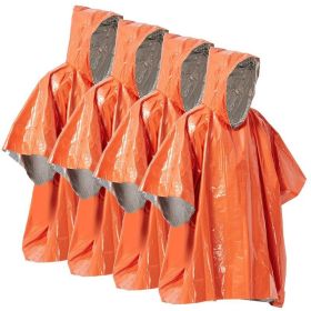 Emergency Rain Poncho Weather Proof Outdoor Survival Camping Gear (Type: Camping supplies, Color: Orange)