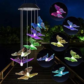 Yard Decor Lights; Solar Butterfly Chimes; 2023 Gifts for Mom/Dad/Women/Grandma/Wife/Daughter/Sister/Aunt/Nana/Grandfather/ ; Father Birthday Gifts; M (Color: Butterfly)