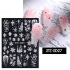 1 piece New nail stickers ins stereo 5D embossed Christmas snowflake French adhesive nail stickers