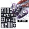 1 piece New nail stickers ins stereo 5D embossed Christmas snowflake French adhesive nail stickers