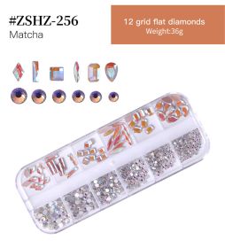 1Box Crystal Transparent AB Nail Art Rhinestone DIY Non-thermal Repair Flat Acrylic Nail Stone 3D Nail Art Decoration (design: #ZSHZ-256)