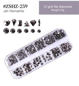 1Box Crystal Transparent AB Nail Art Rhinestone DIY Non-thermal Repair Flat Acrylic Nail Stone 3D Nail Art Decoration (design: #ZSHZ-259)