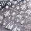 1 piece New nail stickers ins stereo 5D embossed Christmas snowflake French adhesive nail stickers