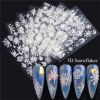 1 piece New nail stickers ins stereo 5D embossed Christmas snowflake French adhesive nail stickers